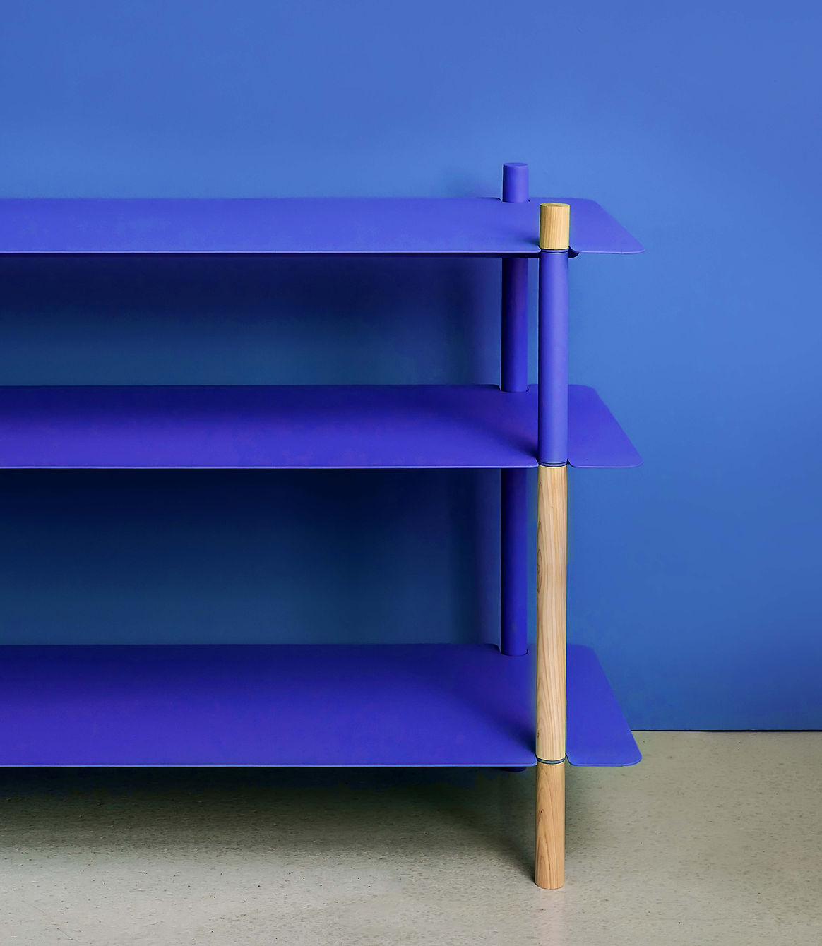 Minimal product shelf photographed in a clean studio setting